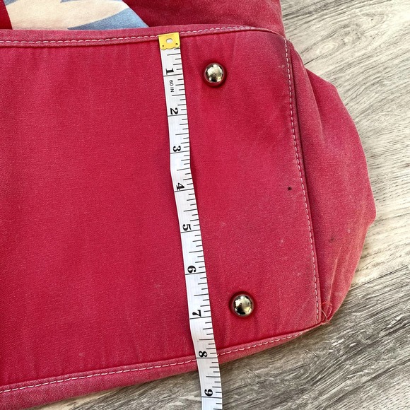 Large Canvas Beach Tote in Pink - Picture 7 of 11